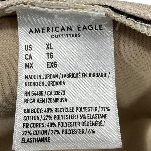 American Eagle AE Active Performance Shorts Size XL Tan Drawstring Zip Pocket - Picture 7 of 8